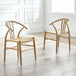 Woven Dining Chairs in Set Of 2 With Wooden Frame - Symi