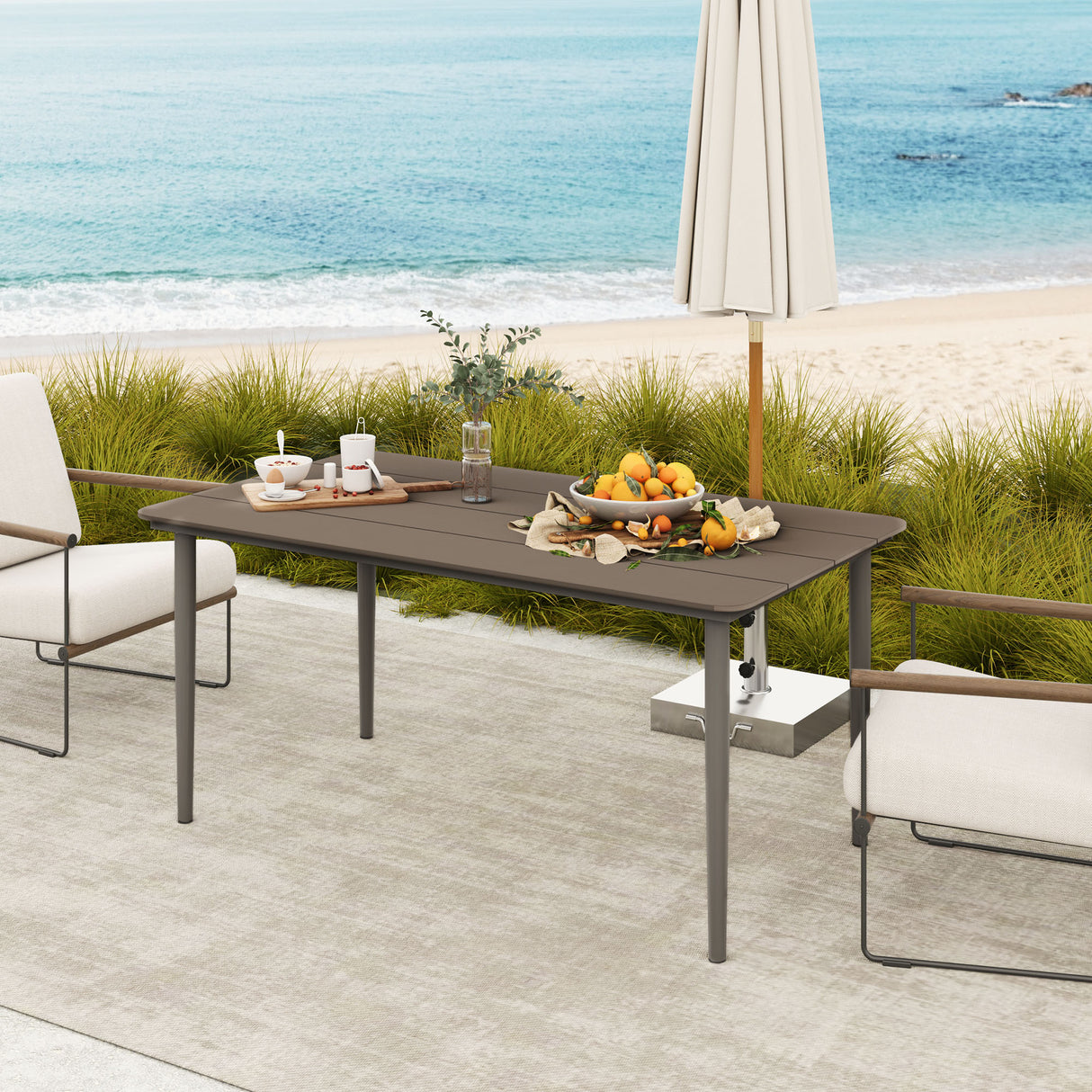 WPC Outdoor Garden Dining Table for 6 People - Velmora