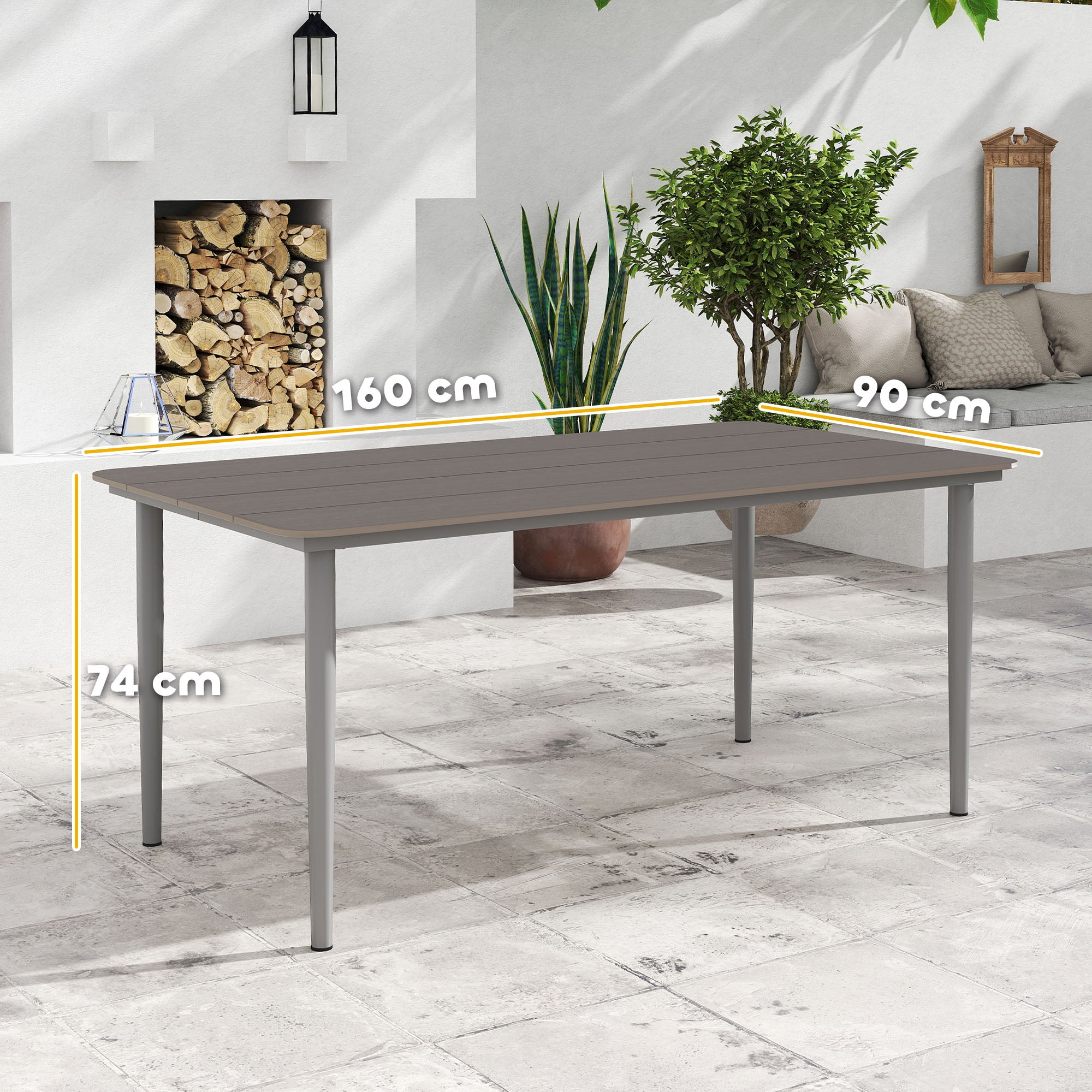 WPC Outdoor Garden Dining Table for 6 People - Velmora