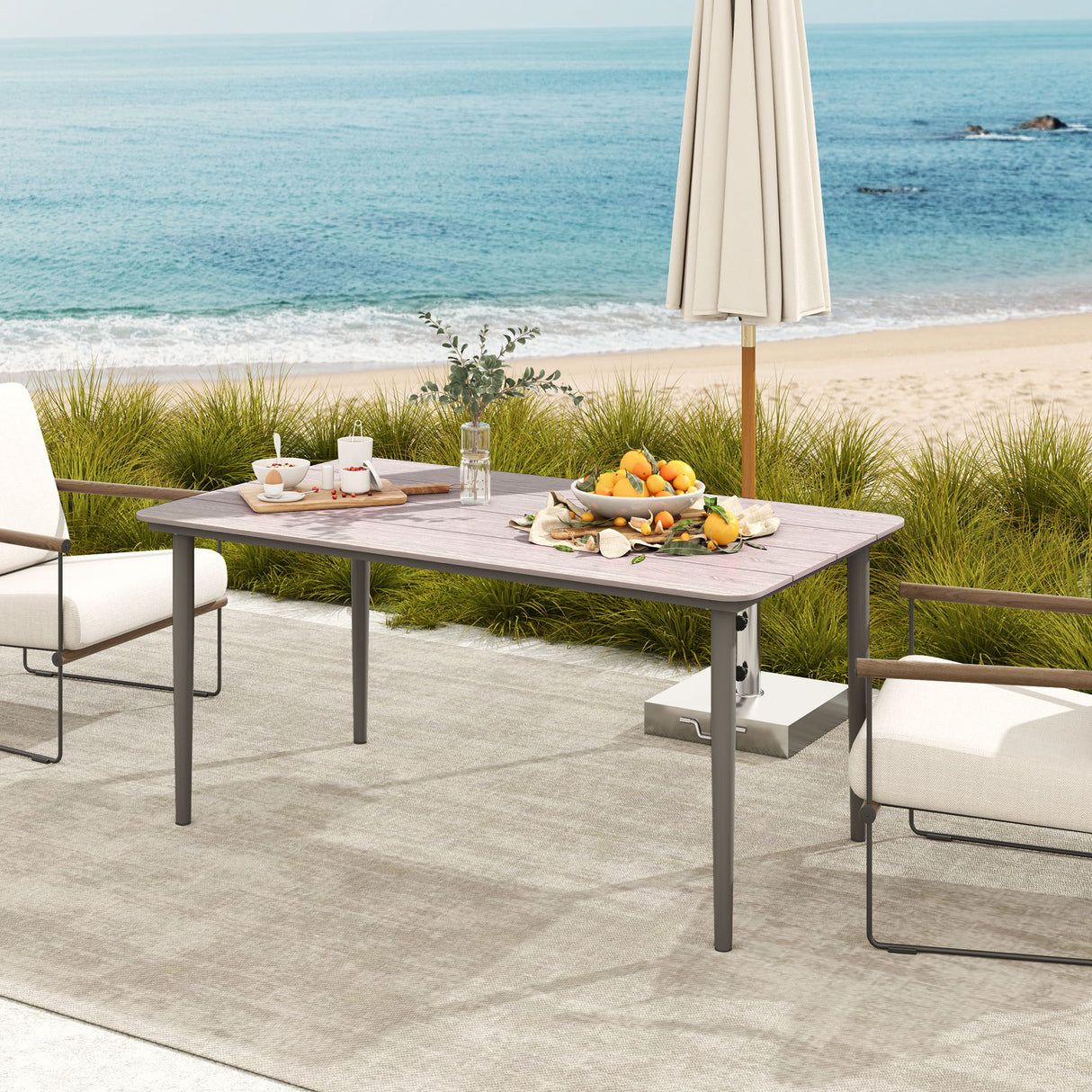 WPC Outdoor Garden Dining Table for 6 People - Velmora